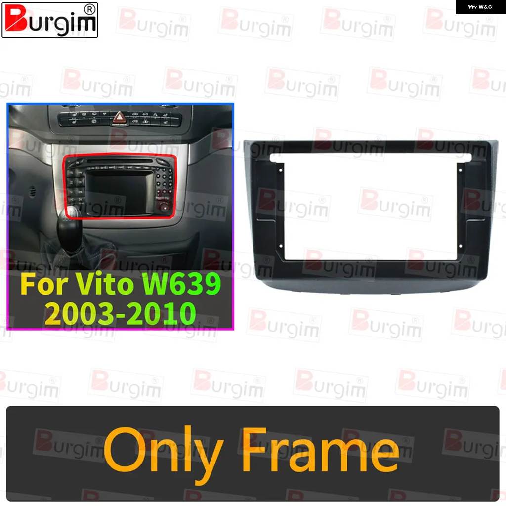 並行輸入品 メルセデス ベンツ ヴィト ビアノ 2 W639 2003-2015カー ラジオ フェイシア フレーム 10インチ 2DIN ステレオ パネルの画像
