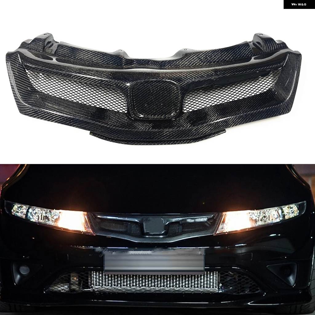 並行輸入品 ホンダ シビック FN FK FN2 タイプ R 2006-2012 レーシング グリル フロント グリル カーボン カーアッパー バンパーの画像