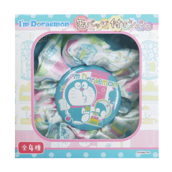 sanrio ドラえもん I'm Doraemon 缶バッジ付き シュシュ