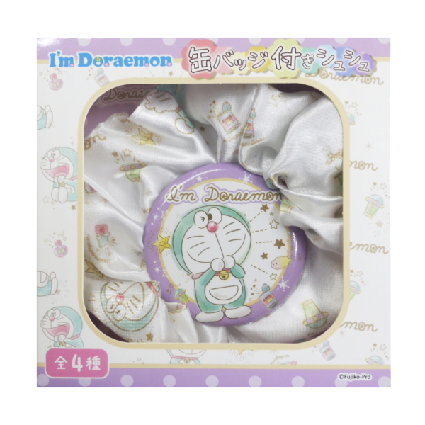 sanrio ドラえもん I'm Doraemon 缶バッジ付き シュシュ