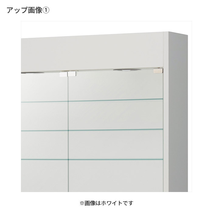壁面用ショーケース ガラス扉 ダウンライト付き 鍵付き 什器