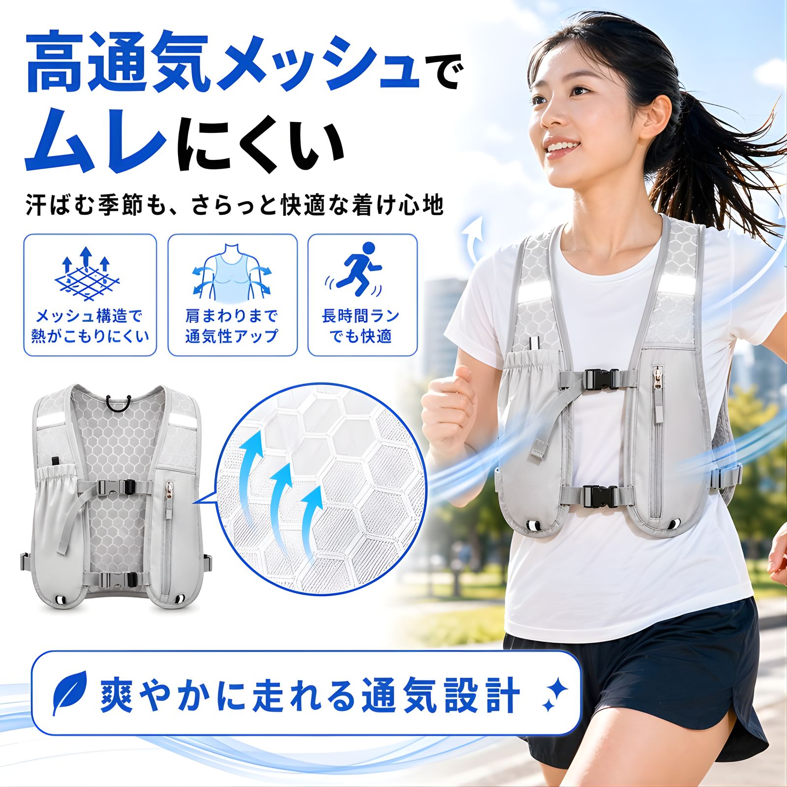 反射材付きで夜道も安心