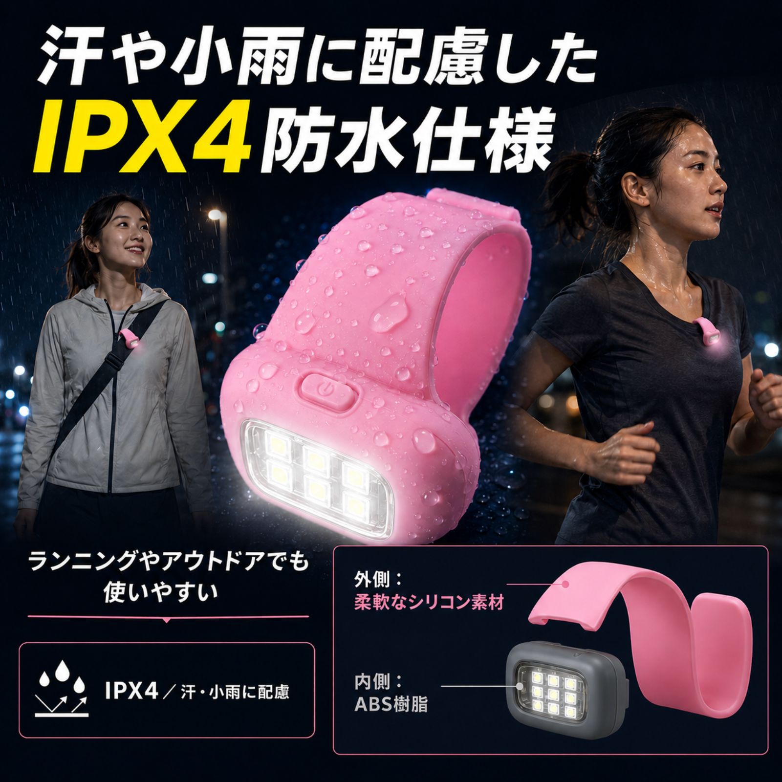 IPX4 汗 小雨に配慮 シリコンカバー