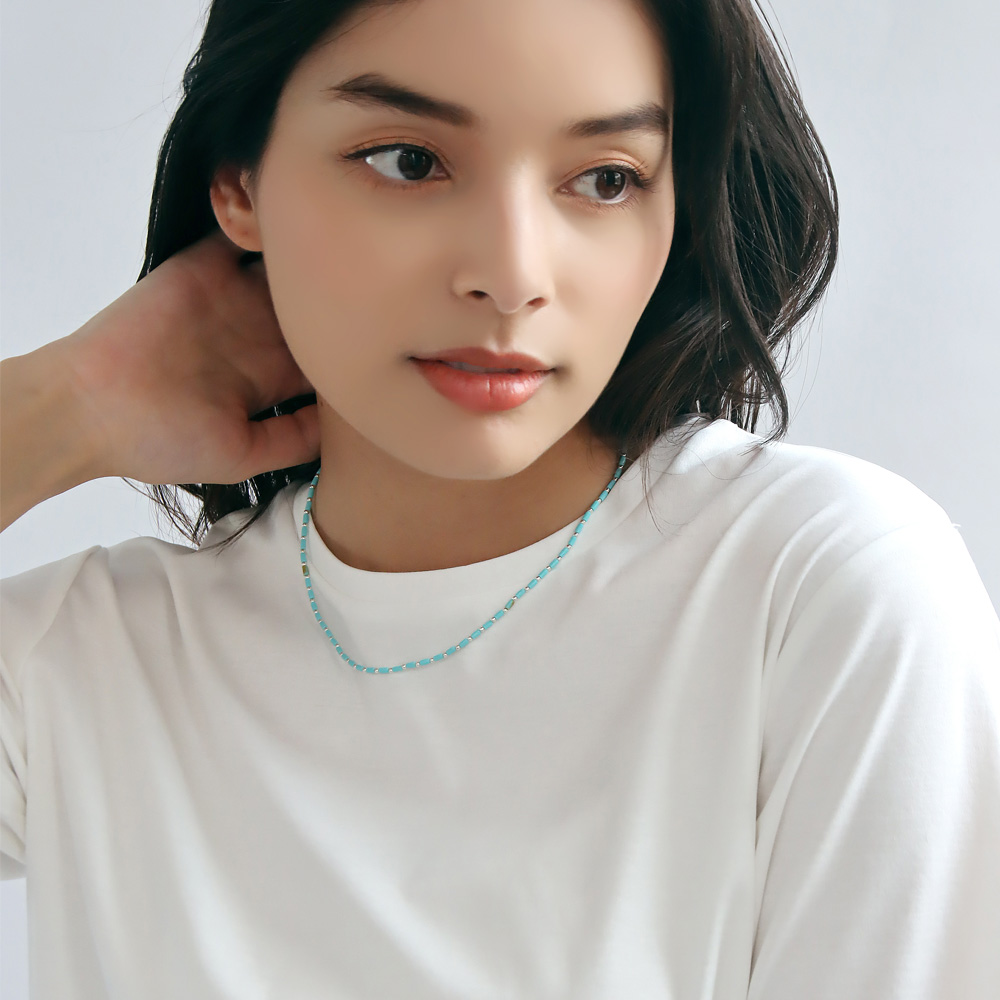 Harpo（アルポ） ターコイズ ヘイシ ビーズ リキッドシルバー