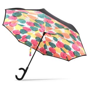 逆さ傘 ワンタッチ 自動閉式 晴雨兼用 UPF50+ 傘 レディース