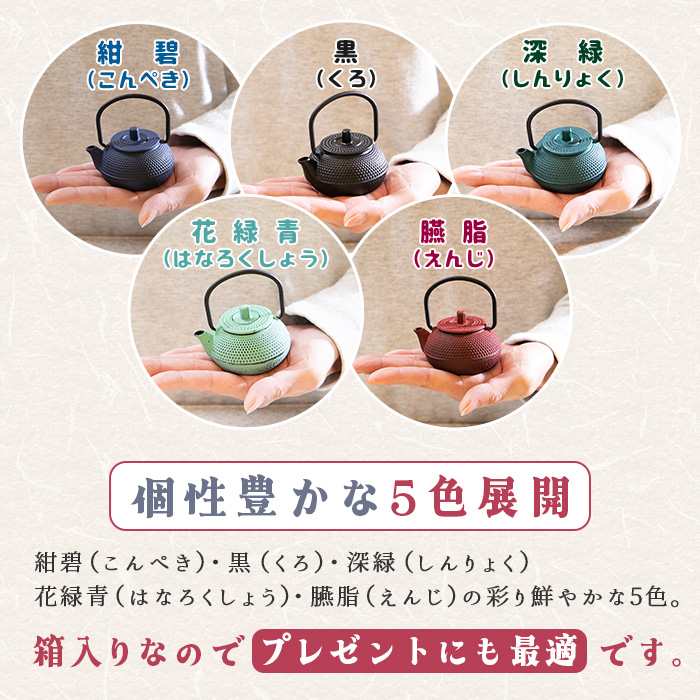 ミニチュア鉄瓶 RIN・NE 黒 鉄器 60ml 【鉄瓶 ミニ サイズ TETSUBIN