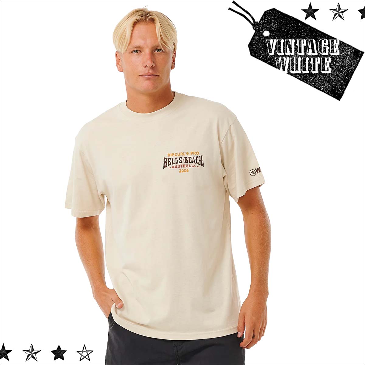 売れ筋商品|||リップカール Tシャツ レディース トップス PARADISE TEE UNISEX - Print T-shirt - white ROXY 2025春夏 ロキシー レディース サーフ 半袖Tシャツ