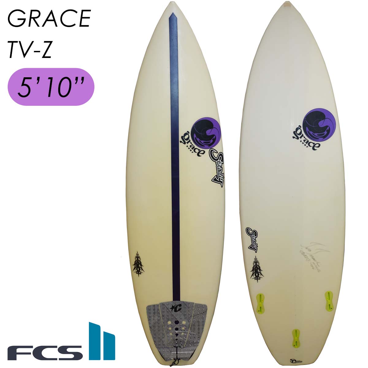 中古】 サーフボード ショートボード GRACE グレース TV-Z 5'10 トライ