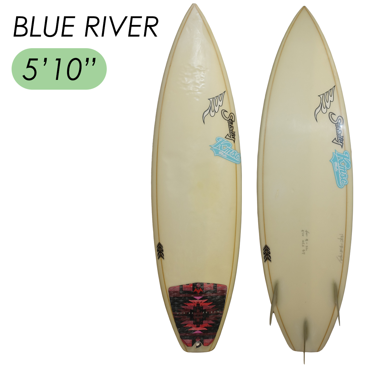 カリフォルニア　CASHサーフボード　トライフィン中古＊受け渡しのみ 中古】 サーフボード ショートボード BLUE RIVER SURFBOARDS 5' 10