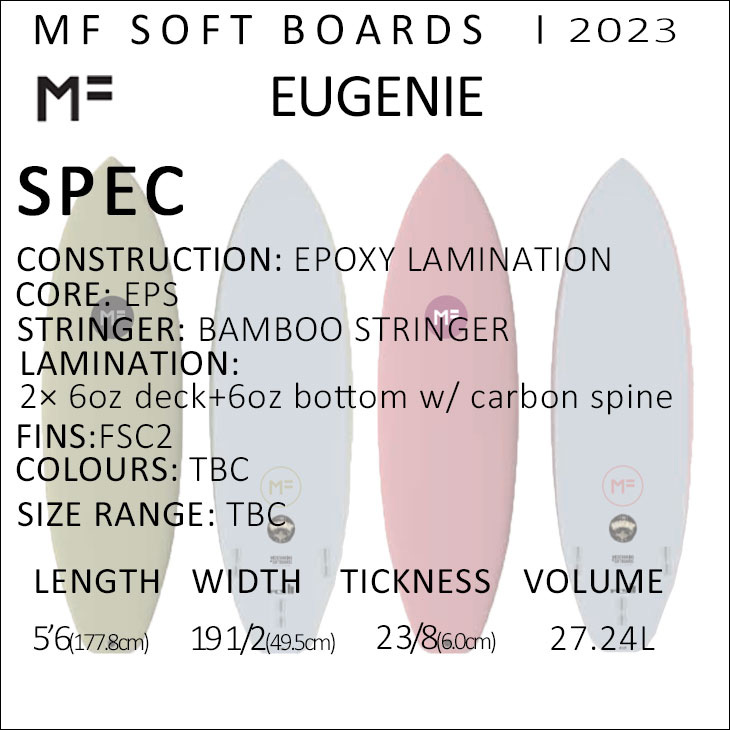 UMINAMI様用　ミックファニングソフトボード　THE EUGENIE 5’6 ミックファニング・ソフトボード EUGENIE 5'6