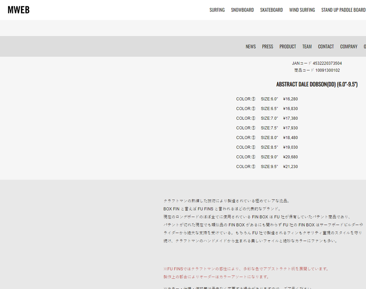 FINS UNLIMITED フィンズ アンリミテッド ロングボード フィン