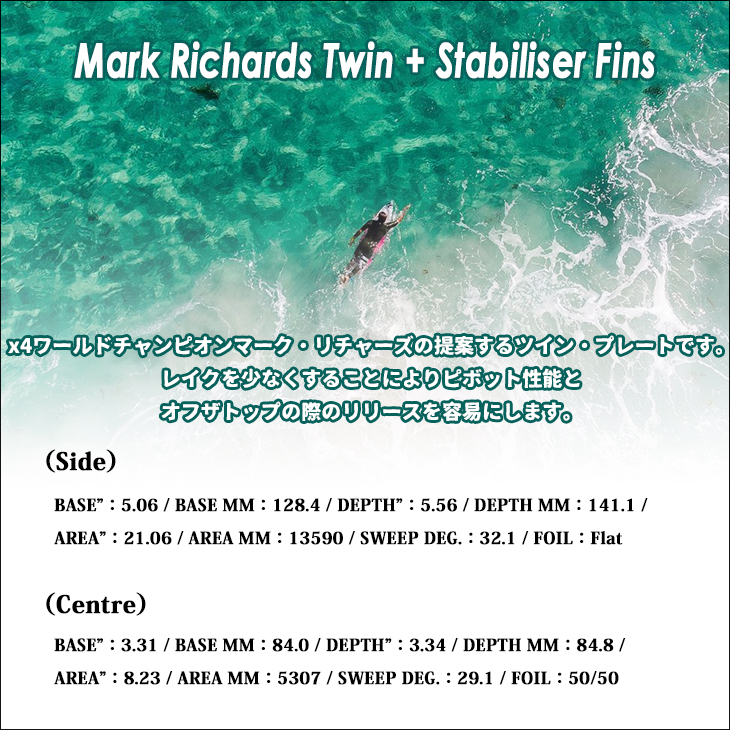 FCS 25 FCS2 サーフィン フィン MARK RICHARDS TWIN + FCS 25 FCS2 サーフィン フィン MARK RICHARDS TWIN +