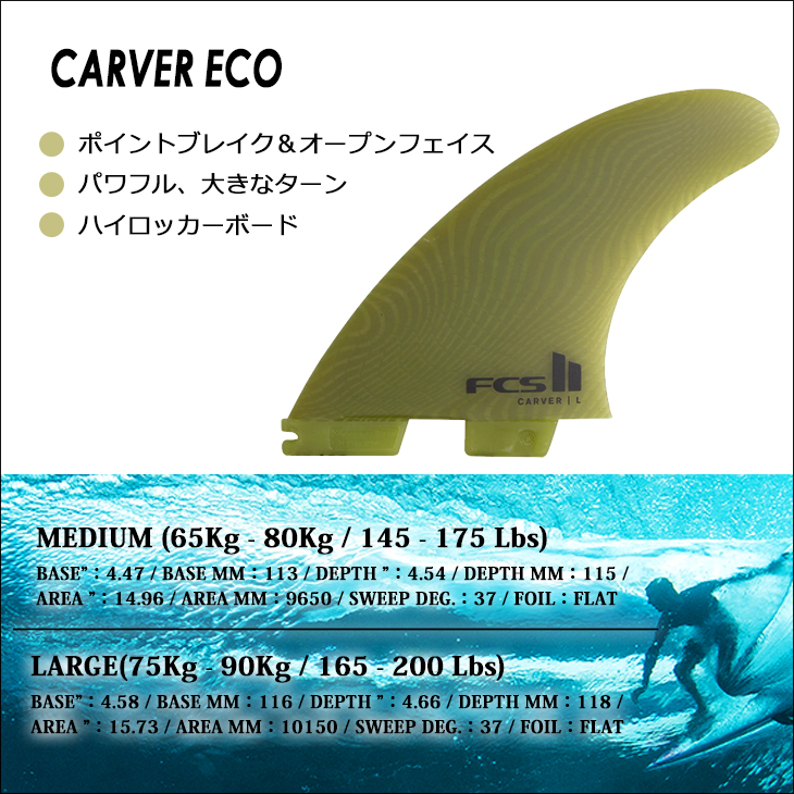 FCS 26 FCS2 フィン カーバー Carver Tri Fin ネオグラス エコブレンド
