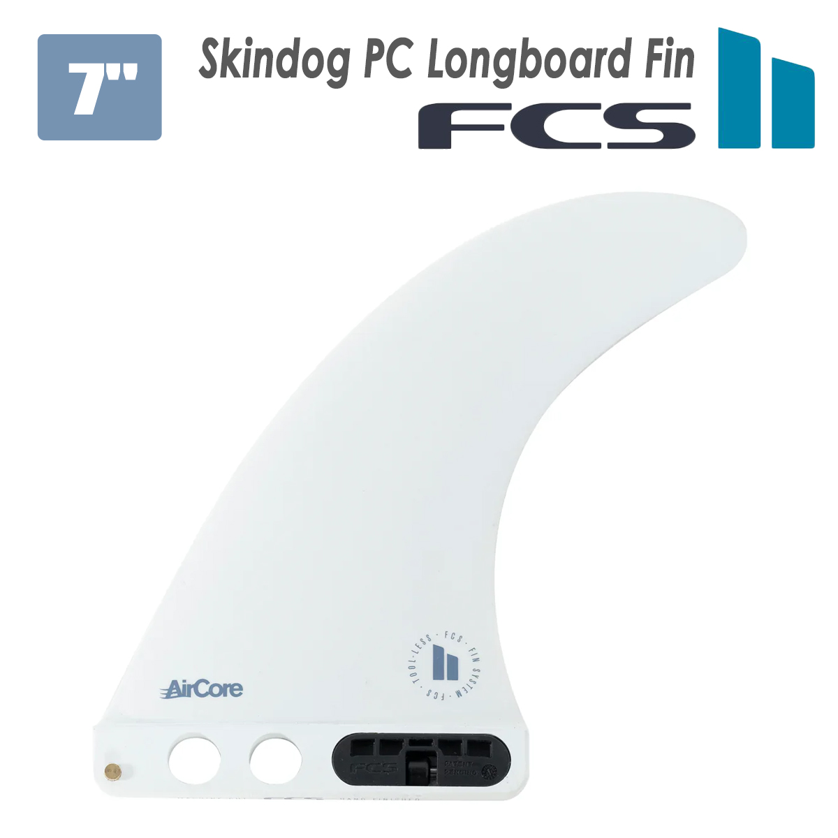 ホワイト ロングボード FCSフィンシステム FCS 26 FCS2 ロングボード フィン シングルフィン Skindog PC