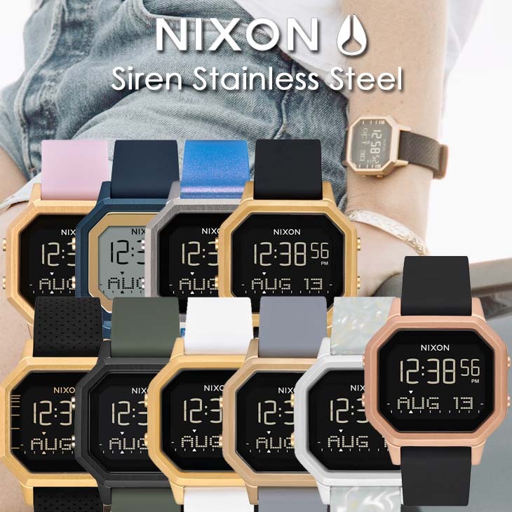NIXON ニクソン 腕時計 サーフウォッチ レディース Siren Stainless Steel サイレン 耐衝撃 超耐水 サーフィン  オンライン正規取扱店 日本正規品