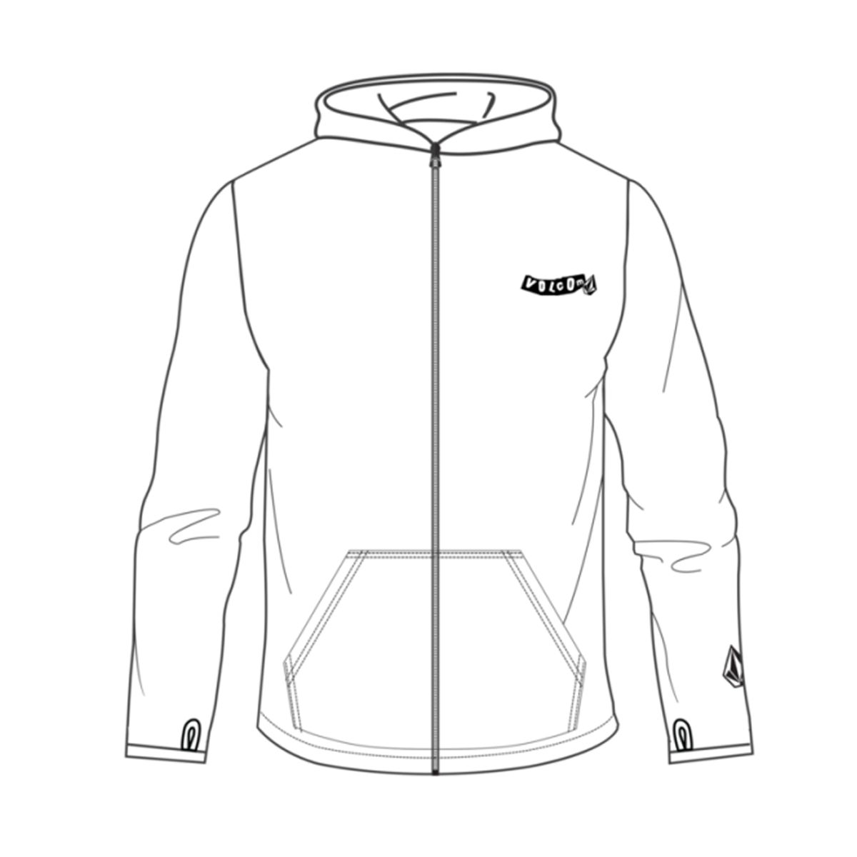 VOLCOM（ボルコム） 25 VOLCOM 長袖 ラッシュガード パーカー フード