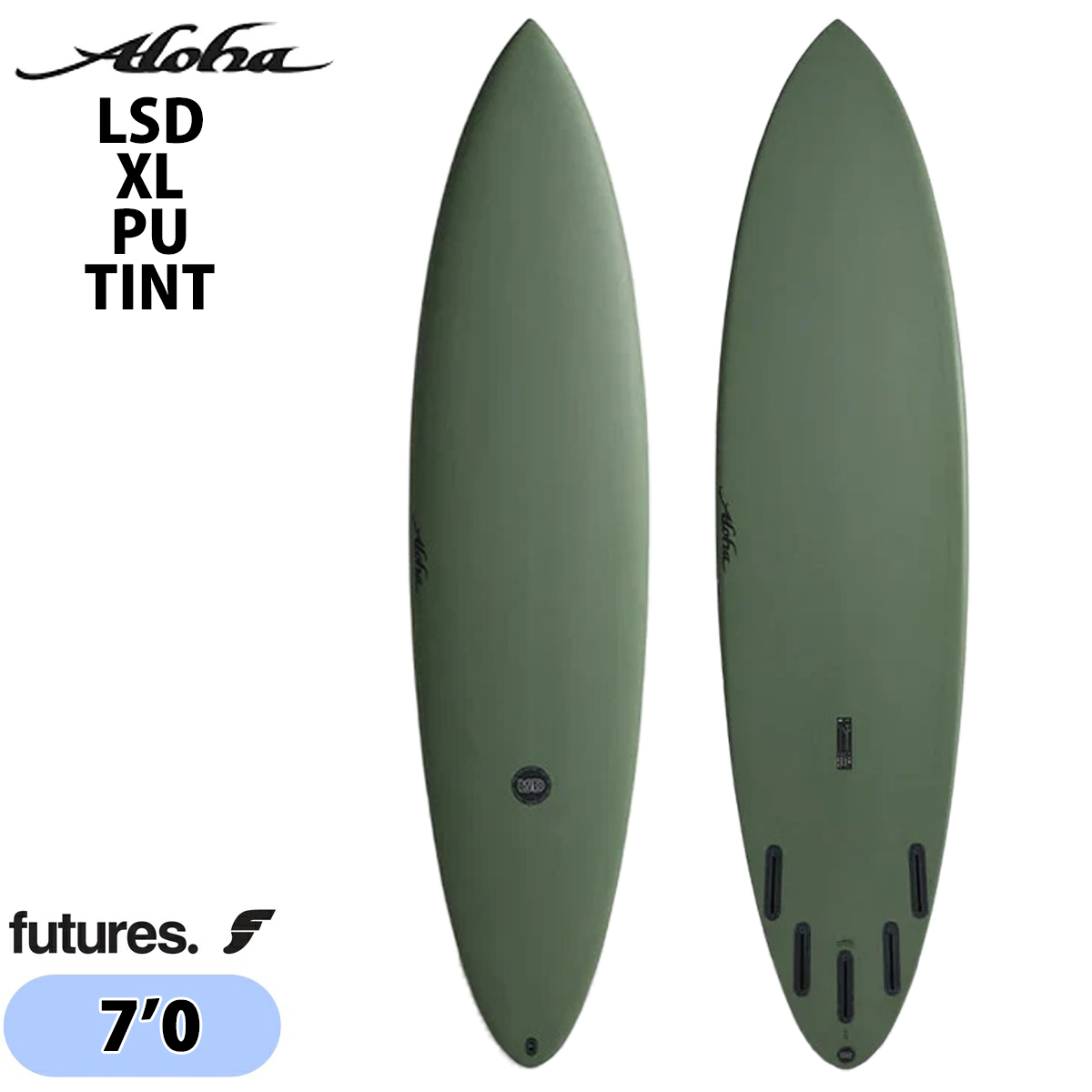 26 ALOHA SURFBOARDS アロハ サーフボード LSD x Aloha XL 7'0 PU 5fin