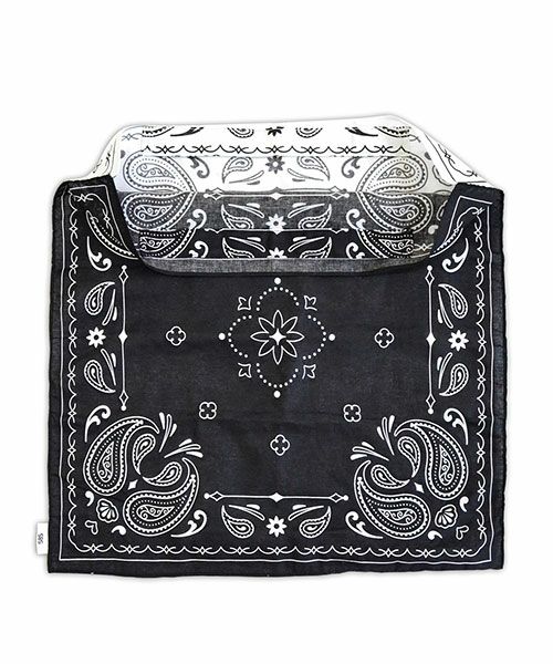 ♡おでかけバスケット＊白黒ペイズリーバンダナ付♡ 麻ひもバッグ b.c.l ビーシーエル エコバッグ BANVINI BAG バンダナ かばん 鞄