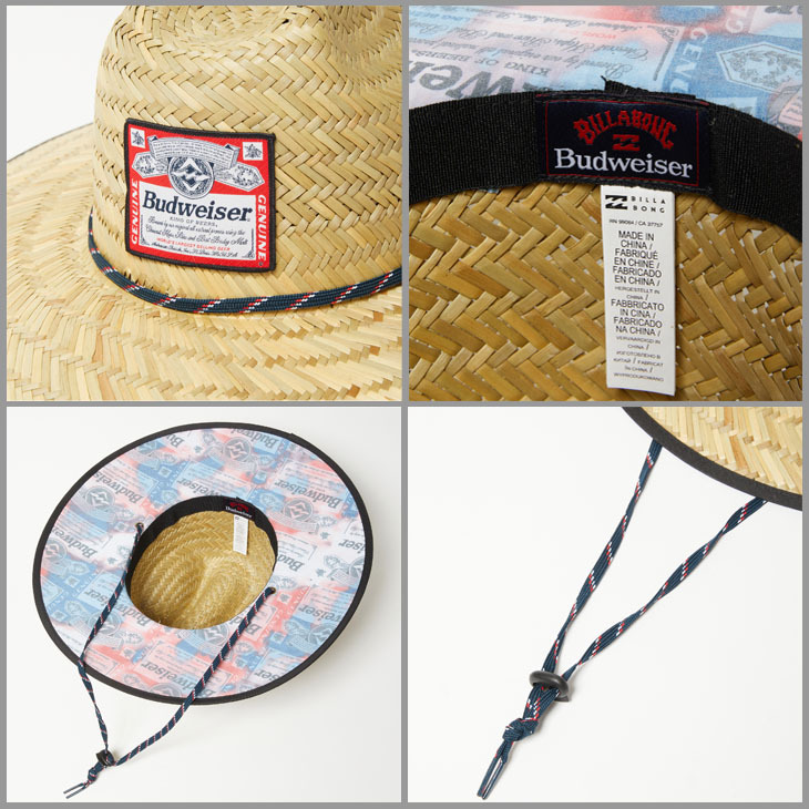 21 BILLABONG ビラボン ストローハット BUDWEISER TIDES PRIN 帽子