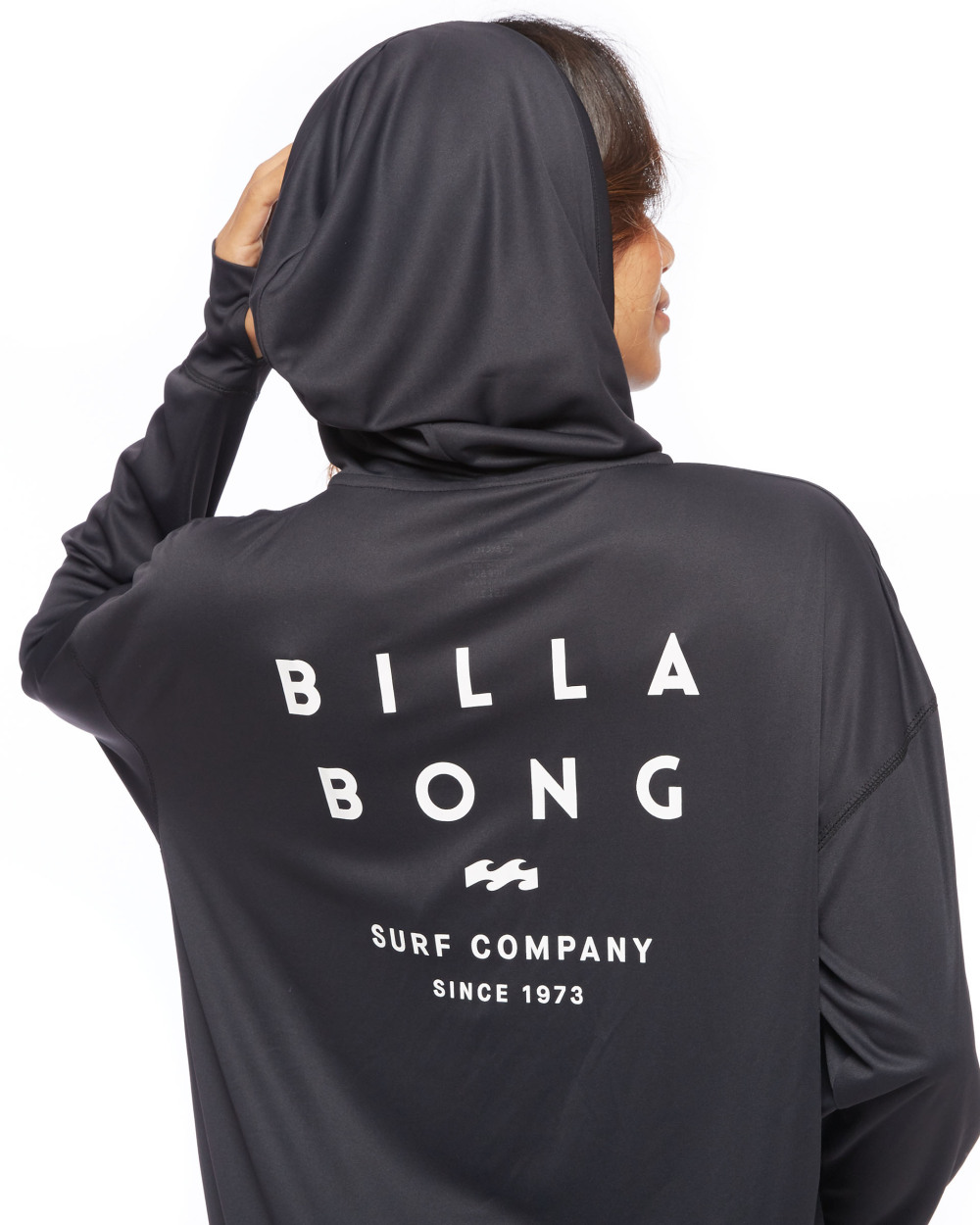 ビラボン BILLABONG レディース ZIP UP HOODED LOGO LOOSE RASHGUARD BF013852 （BLK） BILLABONG レディース ZIP UP HOODED LOGO LOOSE RASHGUARD
