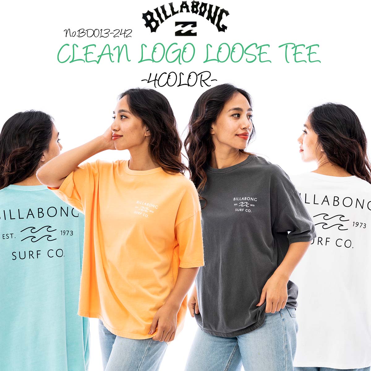 BILLABONG（ビラボン） 23 HS BILLABONG Tシャツ CLEAN LOGO LOOSE TEE