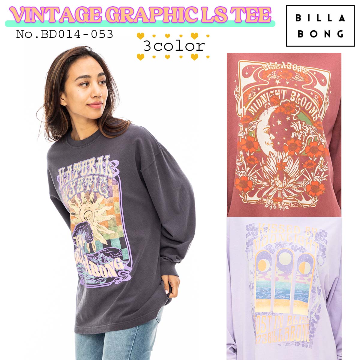 23 BILLABONG ビラボン ロンT VINTAGE GRAPHIC LS TEE 長袖 トップス T