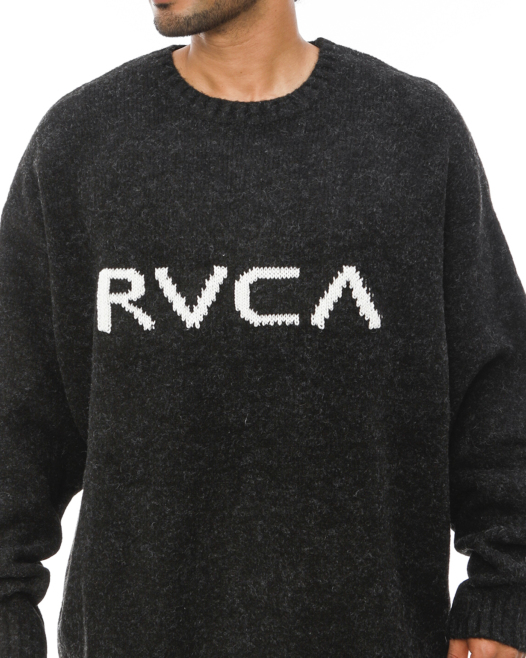 23 RVCA ルーカ ニット BIG RVCA KNIT セーター ロゴ トップス 長袖 クルーネック オーバーサイズ 大きめ メンズ  2023年秋冬 BD042-421 BD042421 日本正規品