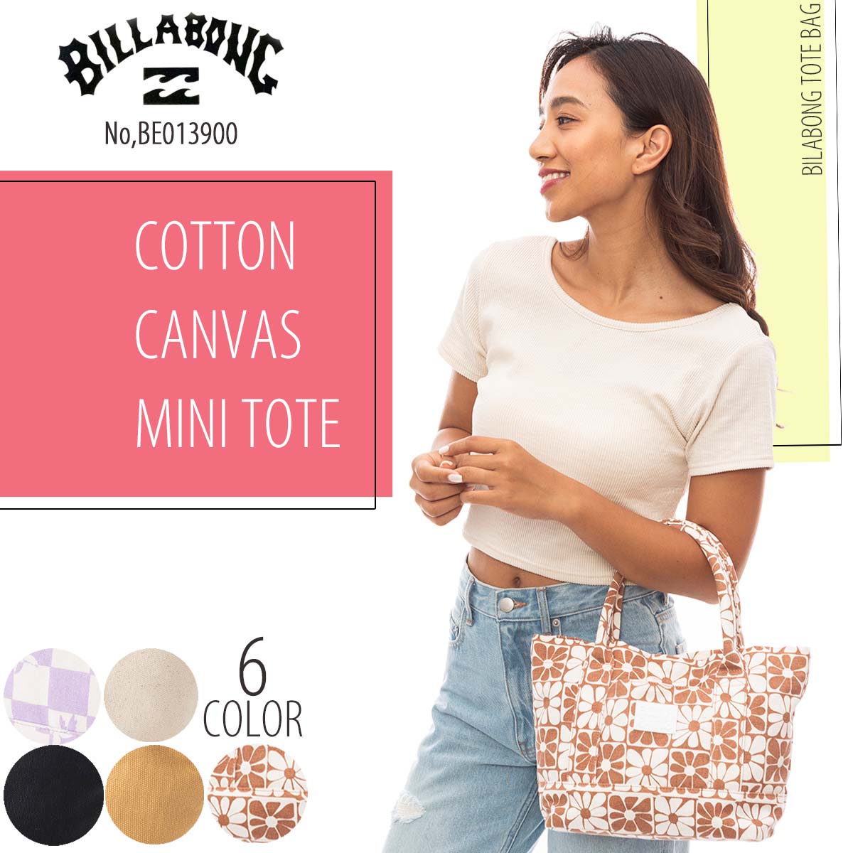 24 SS BILLABONG ビラボン トートバッグ COTTON CANVAS MINI TOTE 鞄