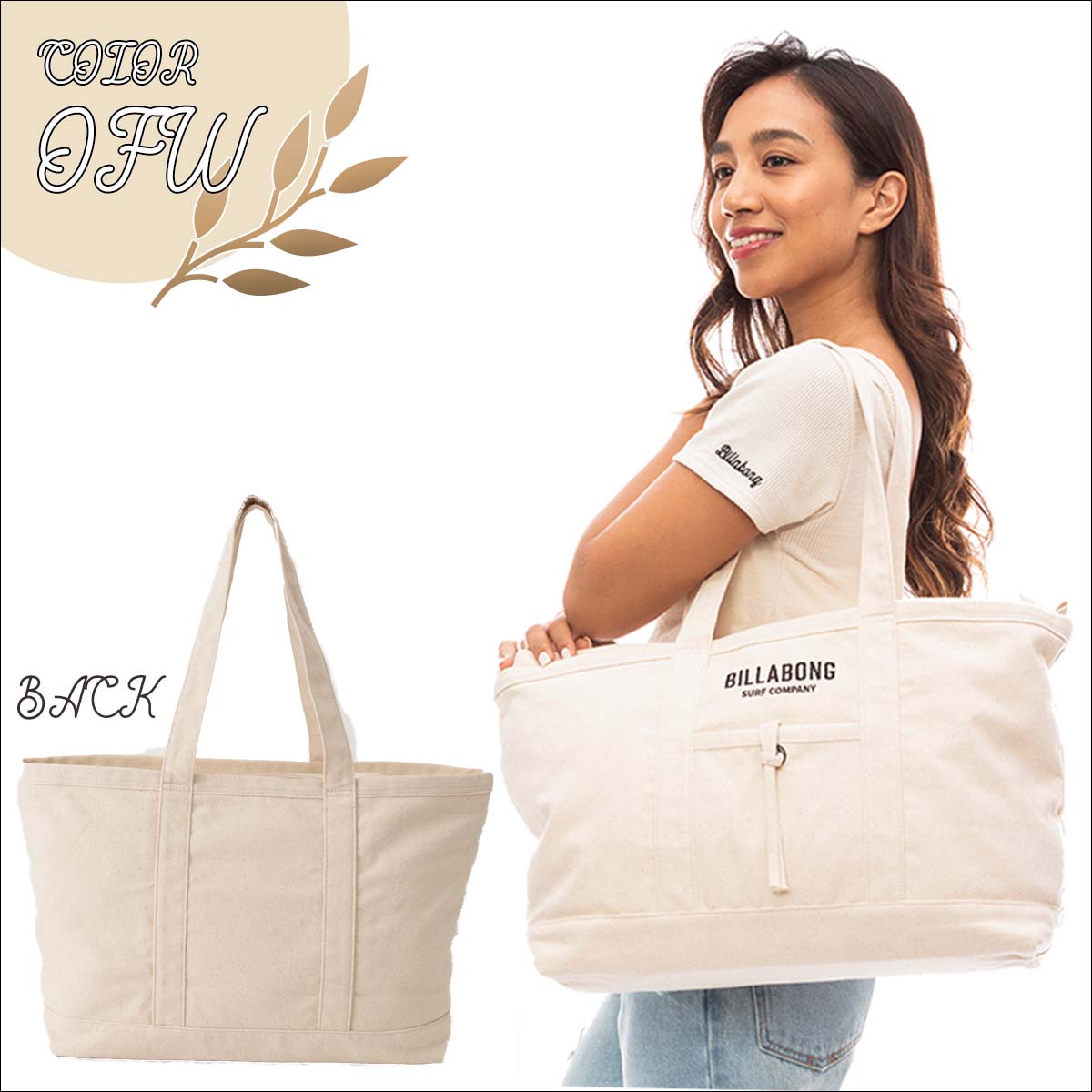 BILLABONG（ビラボン） 24 SS BILLABONG トートバッグ COTTON CANVAS 