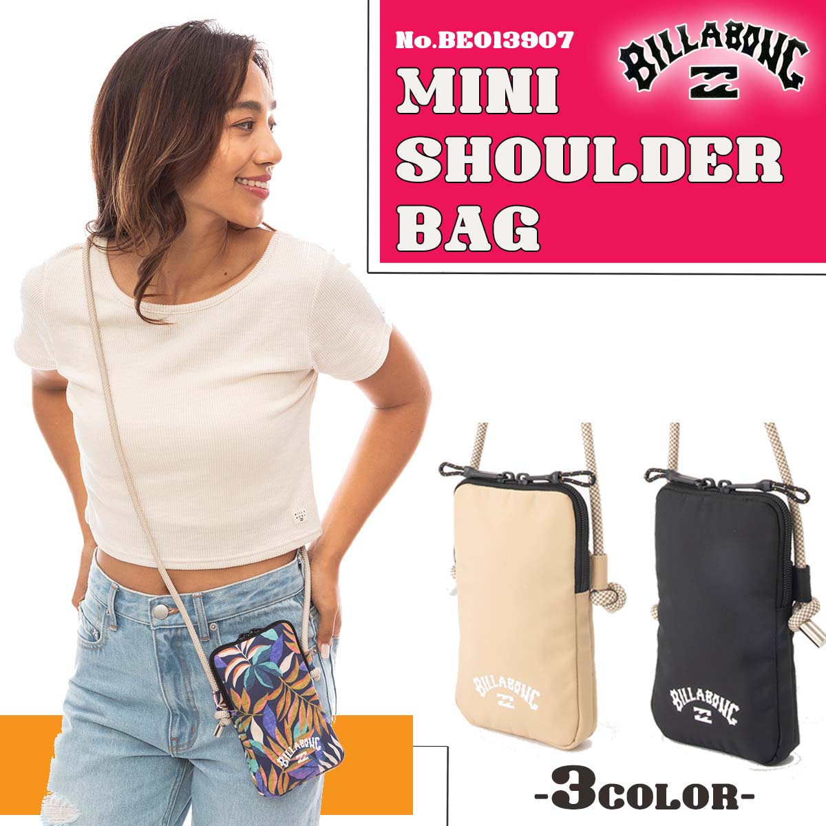 24 SS BILLABONG ビラボン ショルダーバッグ MINI SHOULDER BAG ミニ 鞄 小物入れ サーフィン レディース  BE013907 日本正規品