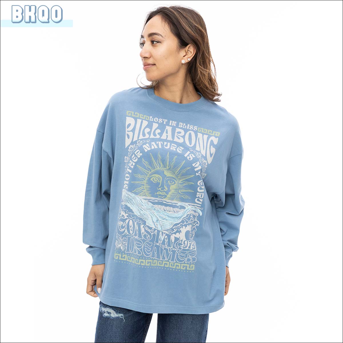BILLABONG レディース　ロンスプ L〜XL US10サイズ BILLABONG 24 ビラボン ロンT GRAPHIC LOOSE LS TEE Tシャツ