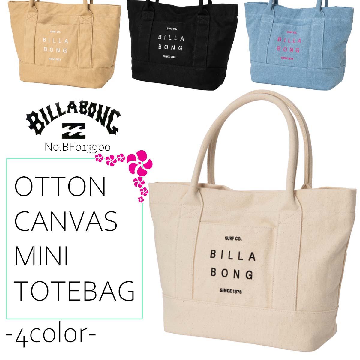 BILLABONG 25 SS ビラボン トートバッグ 鞄 ミニ コットン