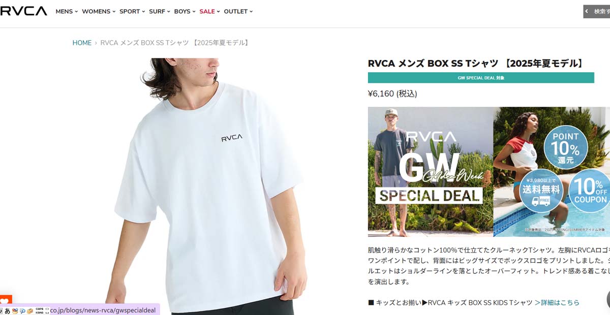 【RC25SS350】RVCA メンズクルーネックTシャツ BF041007 RVCA ルーカ メンズクルーネックTシャツ BF041007 / IRON ON FT