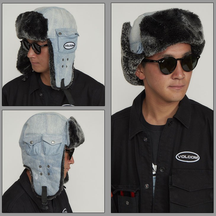 VOLCOM（ボルコム） 19 VOLCOM パイロット キャップ デニム ボア 帽子