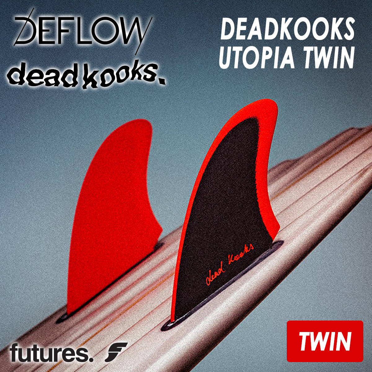 値下　dead kooks デッドクークス キールフィン　ツインフィン DEFLOW DEADKOOKS ツイン キールフィン - メルカリ