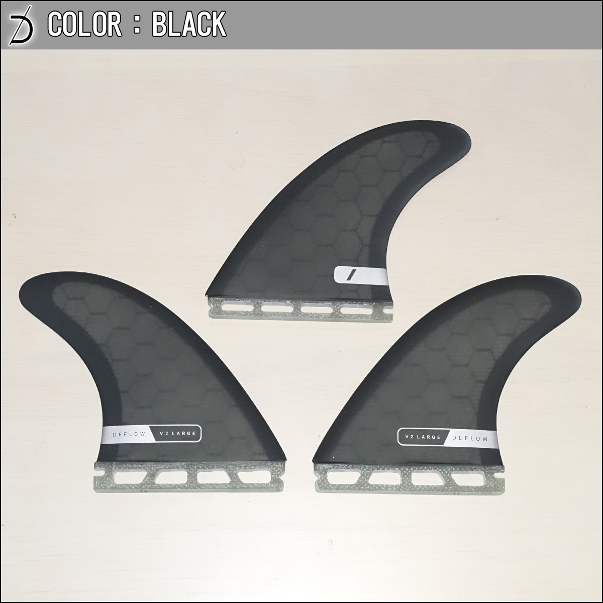 DEFLOW サーフボードフィン 3枚セット DEFLOW デフロウ フィン トライフィン フューチャー V.2 FIN