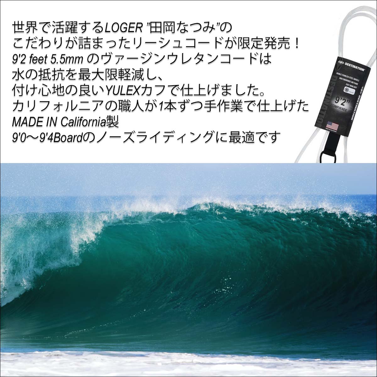 FCS DESTINATION デスティネーション リーシュコード WSリーシュ 9'2FT