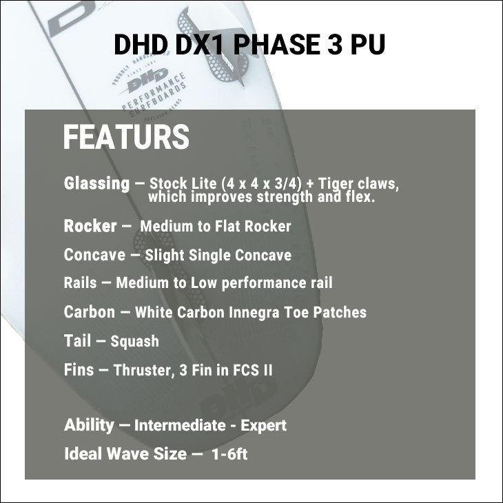 2022年モデル DHD サーフボード DX1 PHASE3 PU ディーエックスワン