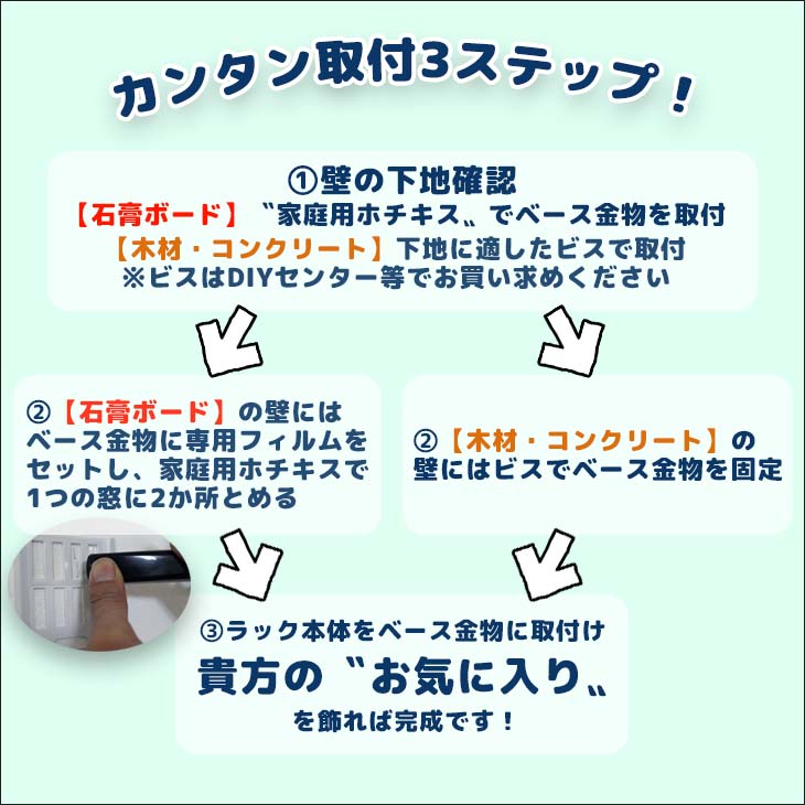 AQUARIDEO アクアリデオ イージーラック for ボード パラレル 壁美人