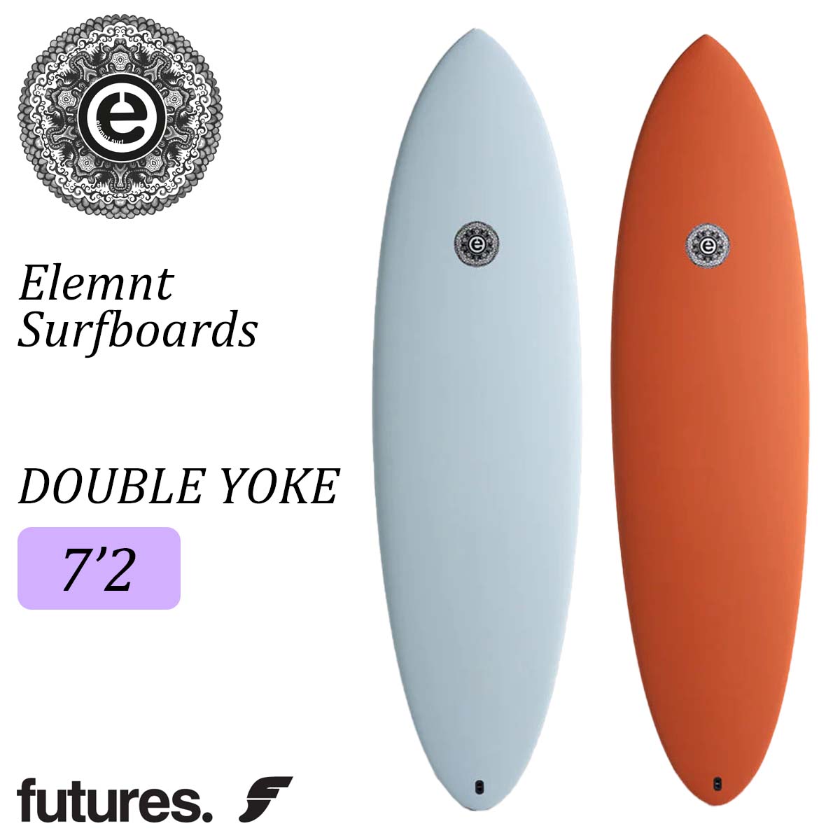 25 Elemnt Surfboards エレメント サーフボード DOUBLE YOKE 7’0 ダブルヨーク ツインフィン 2フィン ミッドレングス ファンボード サーフィン EPS Futures 2025年 日本正規品 25 Elemnt Surfboards エレメント サーフボード DOUBLE YOKE 7'2