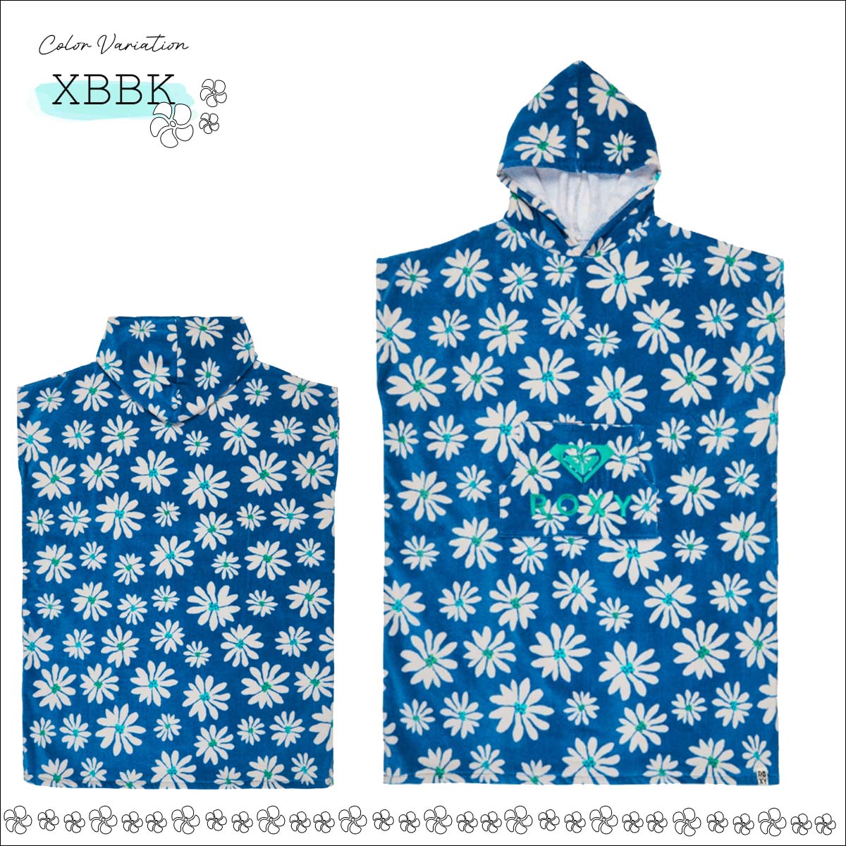ROXY（ロキシー） 26 SS ROXY お着替えポンチョ フラワー ロゴ