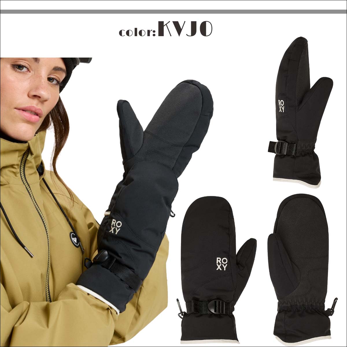 ROXY スノーボード GORE-TEX ミトングローブ　レディース Sサイズ ROXY（ロキシー） 25/26 SNOW ROXY 手袋 ジェッティ ソリッド ミトン