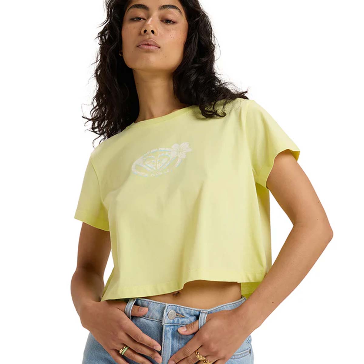 ROXY 25 HS ロキシー Tシャツ 半袖 ロゴ ショート丈 薄手