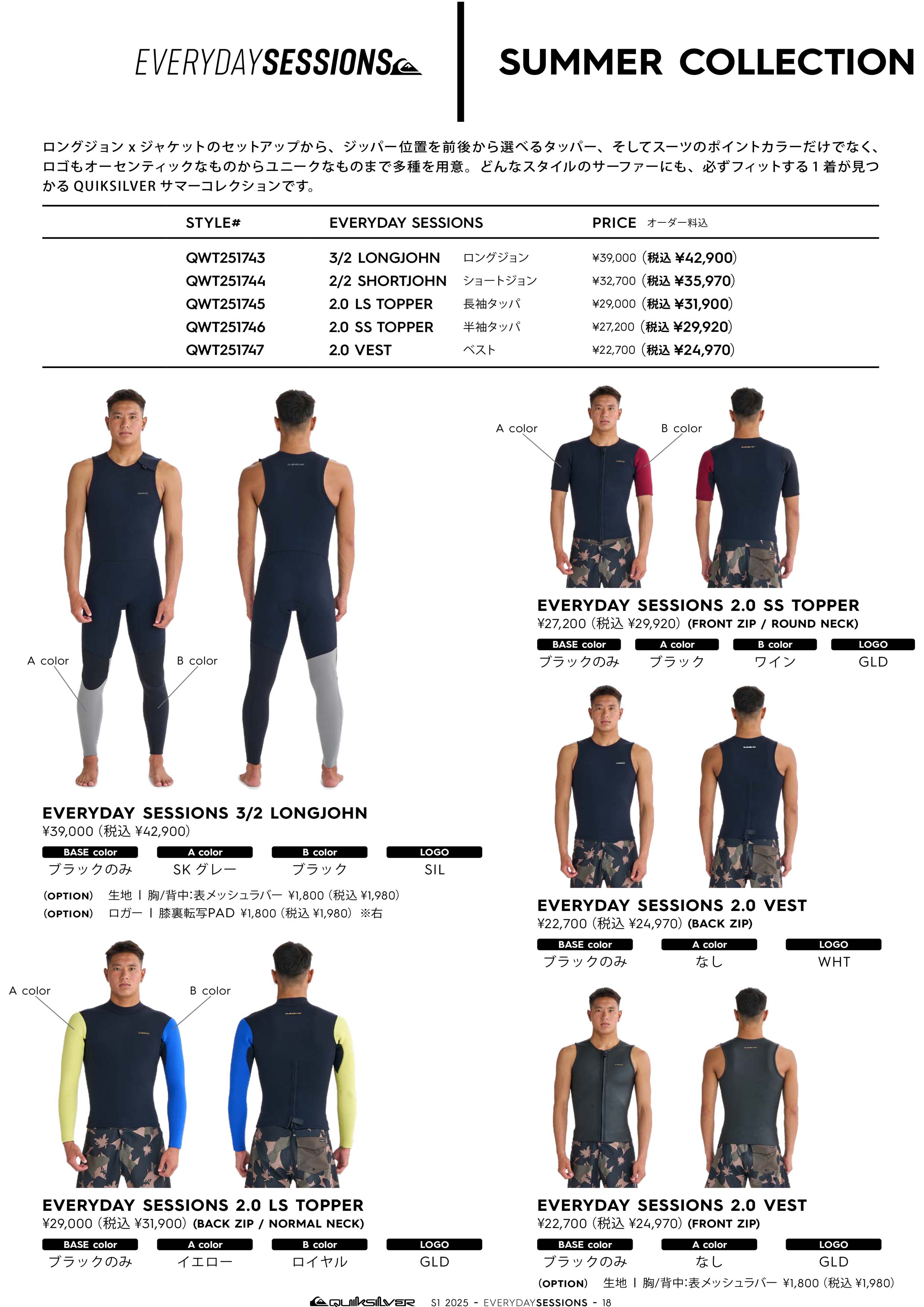 Quiksilver（クイックシルバー） 25 QUIKSILVER ウエットスーツ 半袖