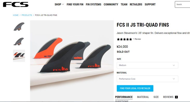 FCS 20 FCS2 フィン JS ジェイソン・スティーブン PC TRI-QUAD