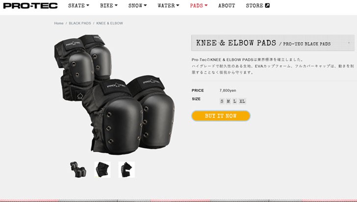 PRO-TEC（プロテック） プロテクター KNEE & ELBOW PADS BLACK PADS