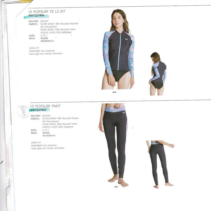 ROXY 22 ロキシー 長袖タッパー ウエットスーツ 1.0 POPSURF FZ