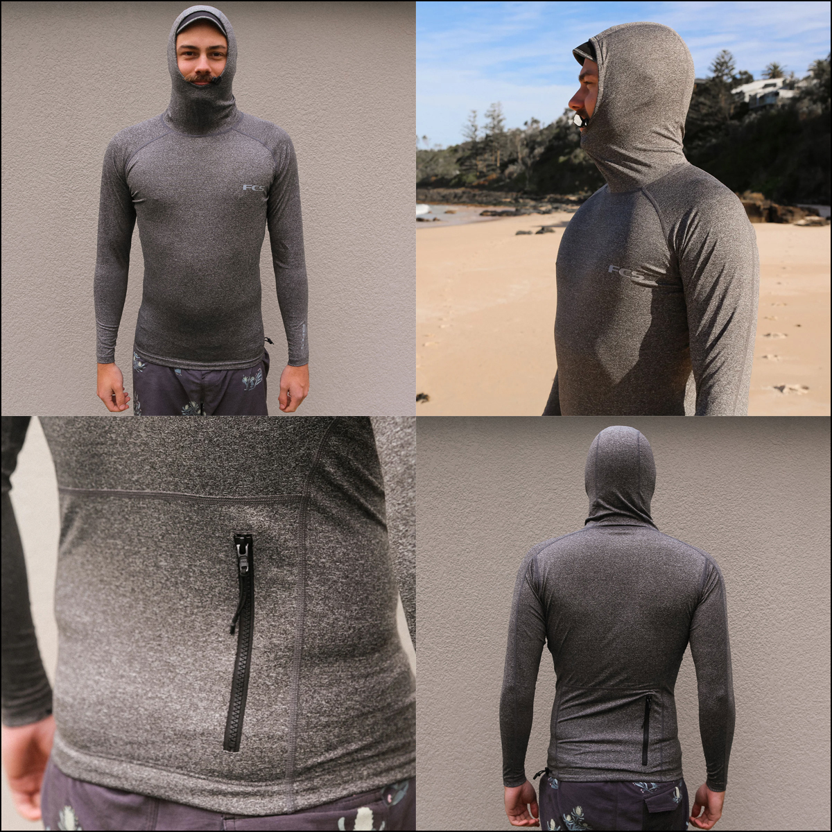 FCS 25 FCS パーカーラッシュガード 長袖ラッシュ ロンT フード メンズ