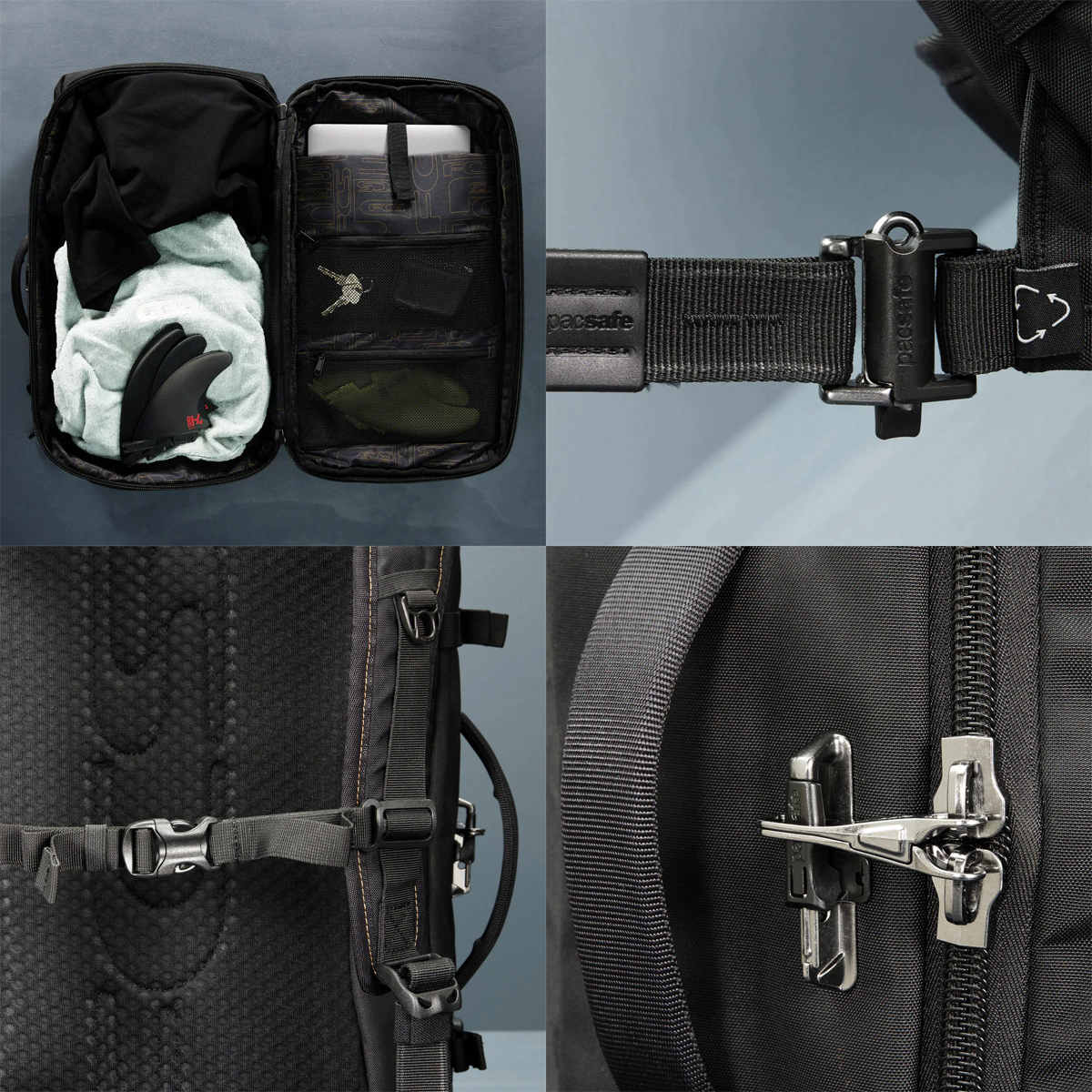 FCS 24 FCS バックパック PACSAFE MISSION GEN 2 40L TRAVEL PACK 盗難