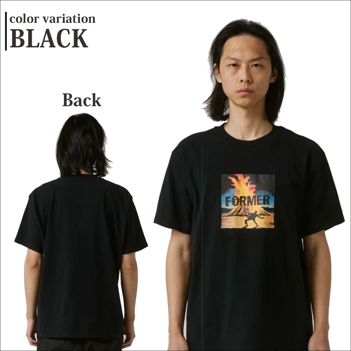 【 Jeans】2カラー 半袖 ロゴ Tシャツ / 送料無料 25 SS FORMER フォーマー Tシャツ 半袖 ロゴ イラスト ブラック